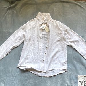 [NEW] womens white button up shirt